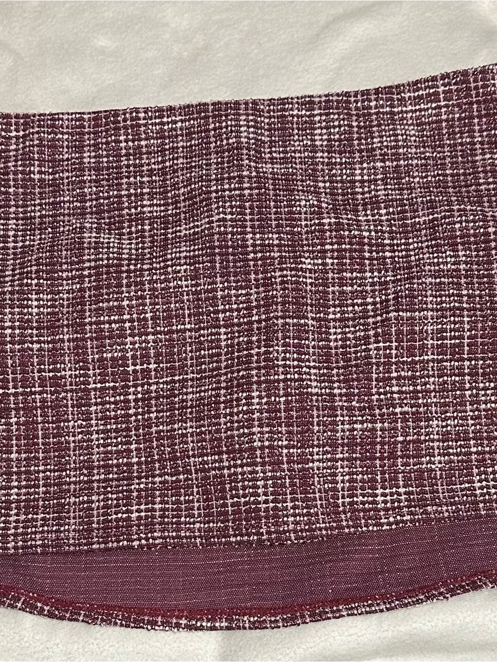 M&E Burgundy Tweed Mini Skort Built-In Shorts Women’s XL